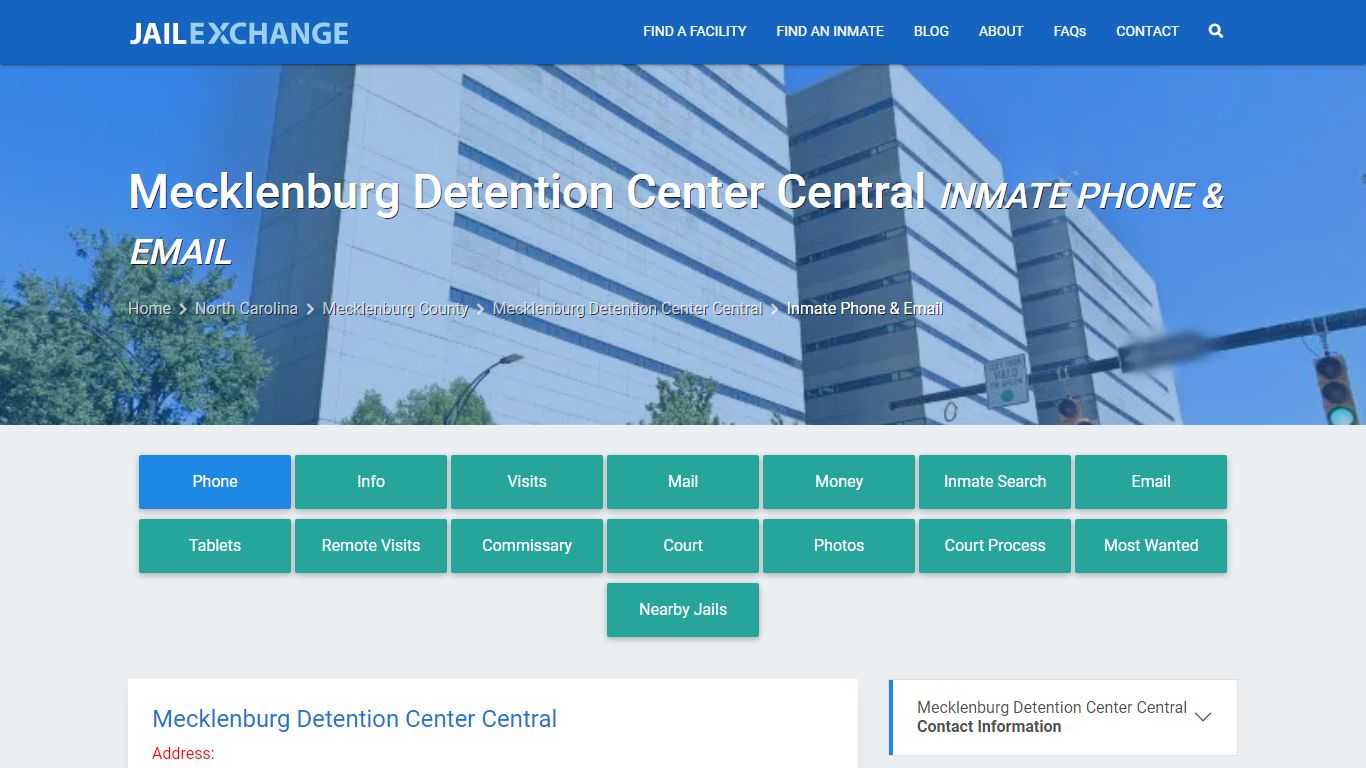 Inmate Phone - Mecklenburg Detention Center Central, NC - Jail Exchange